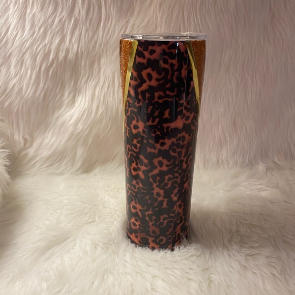 20oz skinny vinyl Turtle wrap custom glitter tumbler - Picture 3 of 11